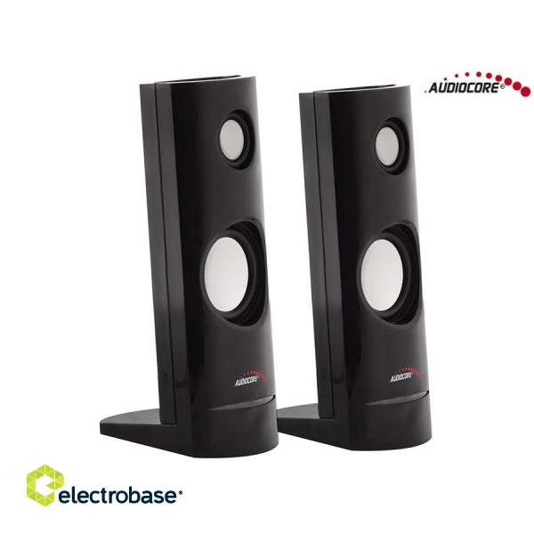 Audio- ja hifi-järjestelmät // Kaiuttimet // Głośniki komputerowe 8W USB Black Audiocore AC860 image 2