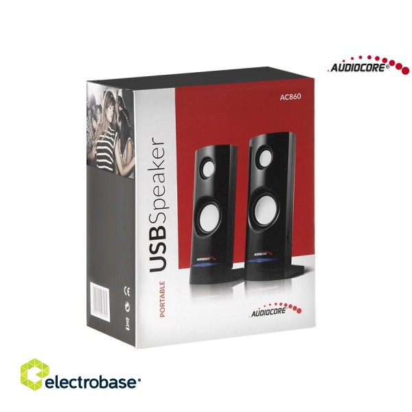 Audio- ja HiFi-süsteemid // Kõlarid // Głośniki komputerowe 8W USB Black Audiocore AC860 image 4