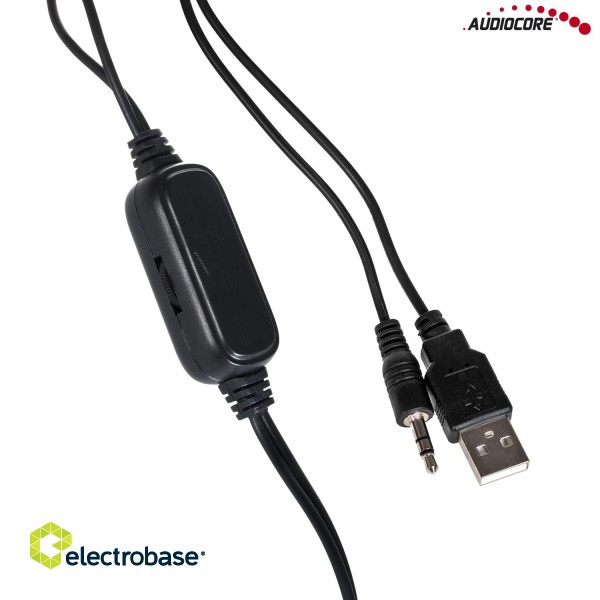 Audio- ja hifi-järjestelmät // Kaiuttimet // Głośniki komputerowe Audiocore, 6W, USB, Black, AC855 B image 3