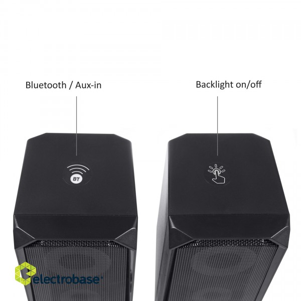 Audio and HiFi sistēmas // Skaļruņi // Głośniki komputerowe bluetooth 4.2, 3.5mm mini jack, USB 5v Audiocore AC845 czarne moc 10W - sterowanie dotykowe image 4