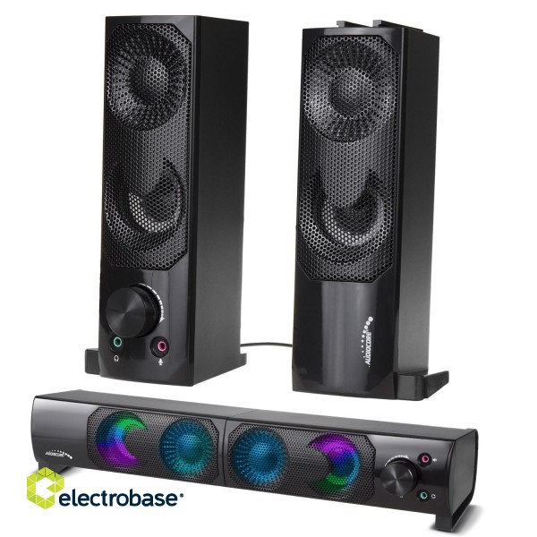 Audio and HiFi systems // Speakers // Głośniki komputerowe soundbar Audiocore 3Wx2, LED, USB 5v, wejście liniowe, AC955 image 1