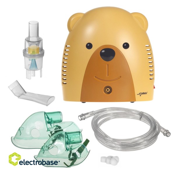 Skaistumkopšanas un personiskās higiēnas produkti // Inhalatori | inhalatori bērniem // Inhalator dla dzieci Promedix, misiek, zestaw nebulizator, maski, filterki,  PR-811 image 2