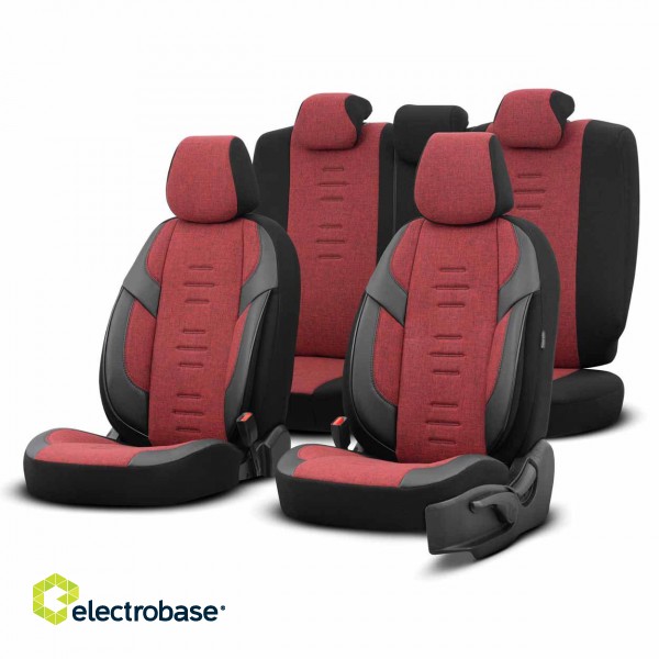 Auto- ja mootorrattatooted, elektroonika, navigatsioon, CB raadio // Car Care | Car chemical products // Komplet pokrowców na fotele samochodowe otom throne 103 red 3-zip
