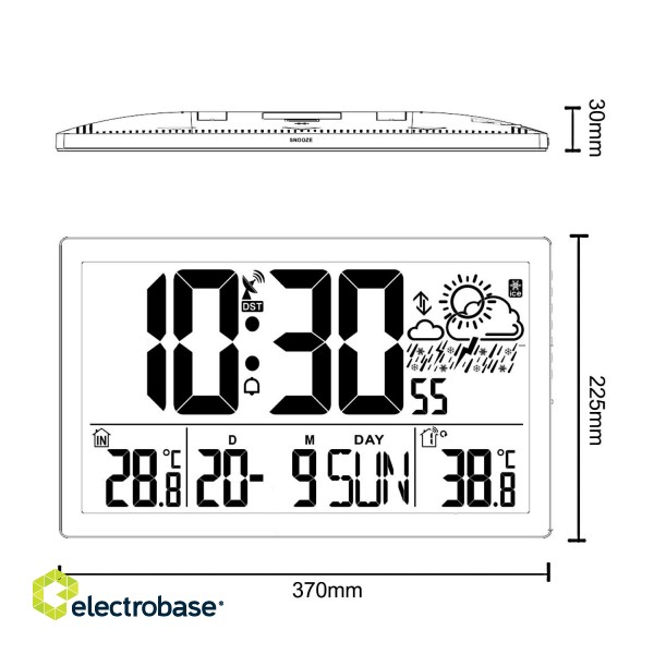 Home and Garden Products // Clocks // Zegar ścienny LCD bardzo duży GreenBlue, temperatura, data, GB218 image 7