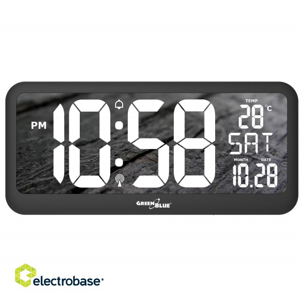 Tuotteet kotiin ja puutarhaan // Clocks // Zegar ścienny LED bardzo duży GreenBlue, temperatura, data, GB214 image 2