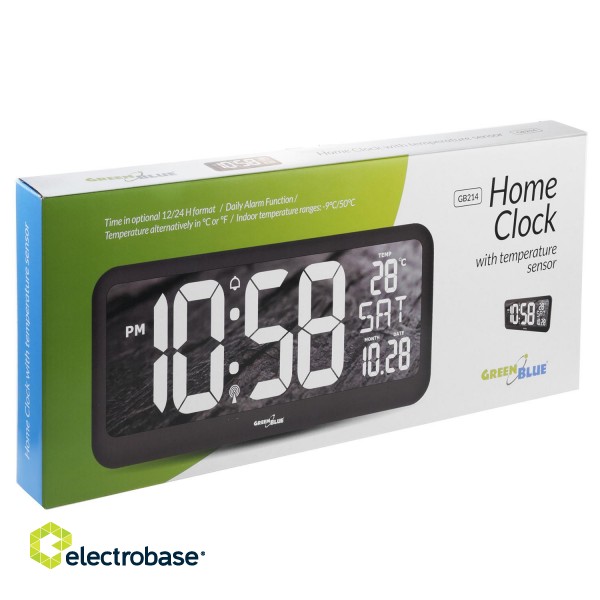 Tuotteet kotiin ja puutarhaan // Clocks // Zegar ścienny LED bardzo duży GreenBlue, temperatura, data, GB214 image 8