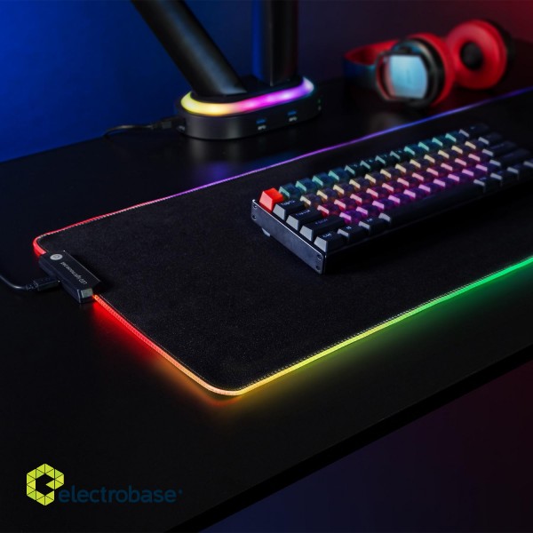 Keyboards and Mice // Mouse Pads // Gamingowa podkładka pod mysz klawiaturę z podświetleniem LED RGB NanoRS, 800x300x4mm,  RS705 image 2