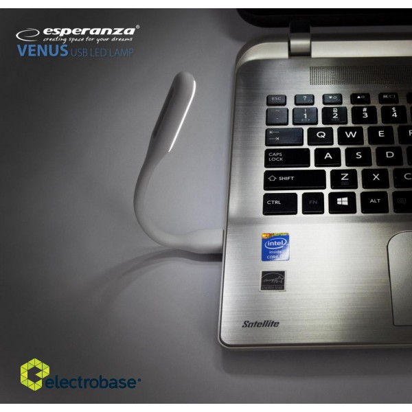 Sülearvutid, sülearvutid, tarvikud // Sülearvuti tarvikud // EA147W Lampka LED do notebooka USB biała Esperanza image 3