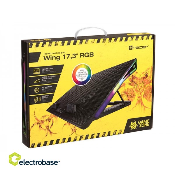 Nešiojamieji kompiuteriai, užrašų knygelės, priedai // Laptop Cooling Stand // Podstawka chłodząca TRACER GAMEZONE Wing 17,3" RGB paveikslėlis 7