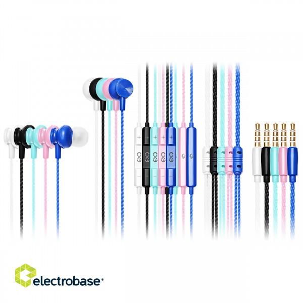 Audio Austiņas / Vadu / Bezvadu // Austiņas ar mikrofonu // EXC Mobile słuchawki dokanałowe z mikrofonem BASS, kolor mix