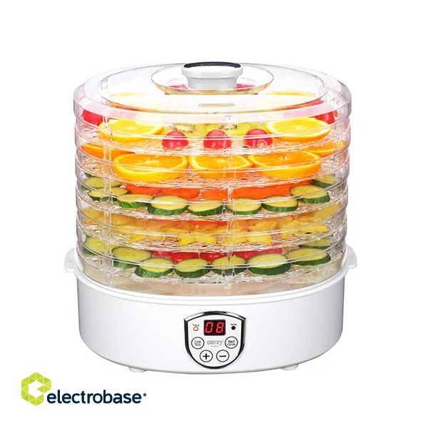 Camry | Food Dehydrator | CR 6659 | Power 240 W | Number of trays 5 | Temperature control | Integrated timer | White paveikslėlis 1