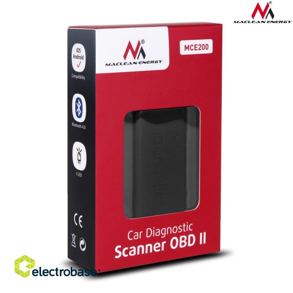 Car and Motorcycle Products, Audio, Navigation, CB Radio // Diagnostic car scanner // Interfejs diagnostyczny OBD2 Maclean, 4.0 Bluetooth, iOS, Android, MCE200 image 6
