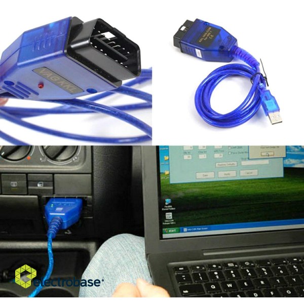 Automobilių ir motociklų prekės, elektronika, navigacija, CB radijas // Diagnostikos automobilių skaitytuvas // KB1 Kabel vag usb obd ii-4 xline paveikslėlis 5