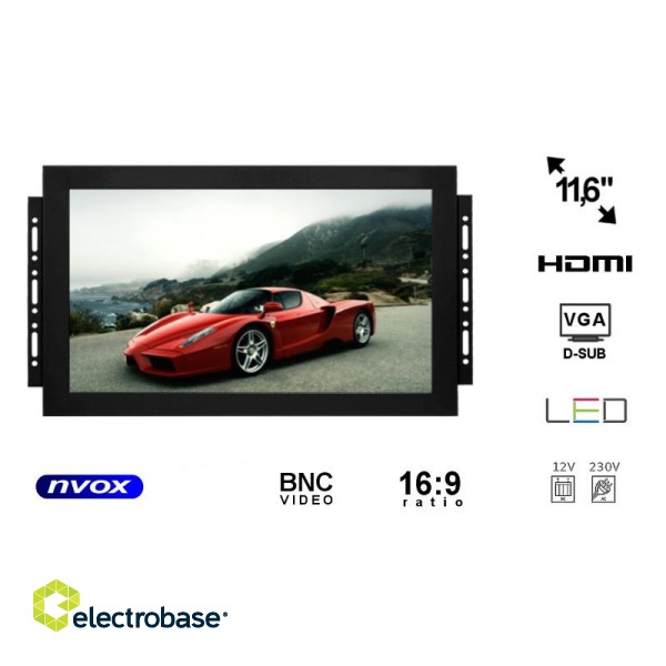 Auto un Moto preces, Auto Audio, Navigācija, CB Radio // Automašīnu radio un audio | Monitori // Monitor open frame ips led 12cali z wejściem vga hdmi bnc av image 1