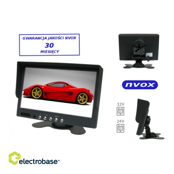 Car and Motorcycle Products, Audio, Navigation, CB Radio // Car Radio and Audio, Car Monitors // Monitor samochodowy lub wolnostojący LCD 7cali cali z obsługa do 2 kamer 4PIN 12V 24V... (NVOX H image 1