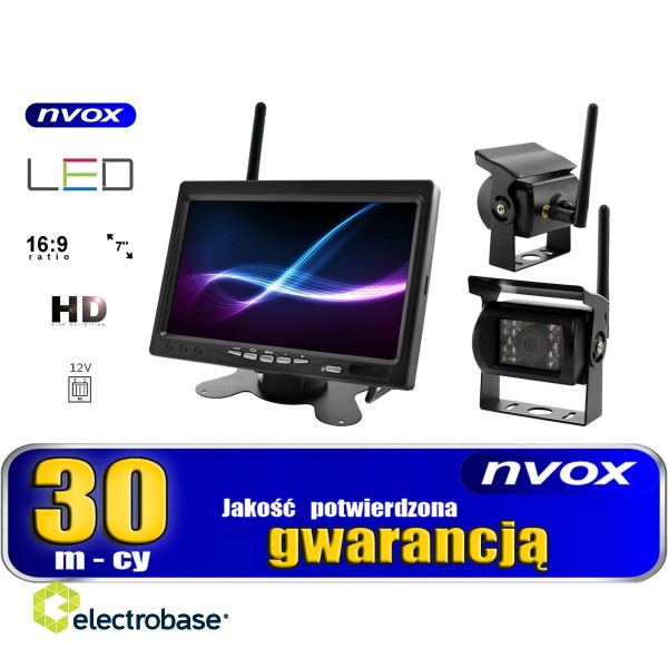 Auto un Moto preces, Auto Audio, Navigācija, CB Radio // Automašīnu radio un audio | Monitori // Zestaw monitor samochodowy lcd 7cali 12v 24v oraz 2 kamery bezprzewodowe image 1