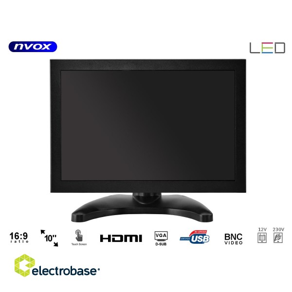 Auto- ja mootorrattatooted, elektroonika, navigatsioon, CB raadio // Autoraadio ja helisüsteem, autosisesed monitorid // Monitor dotykowy ips open frame led 10cali vga hdmi usb av 12v 230v image 1