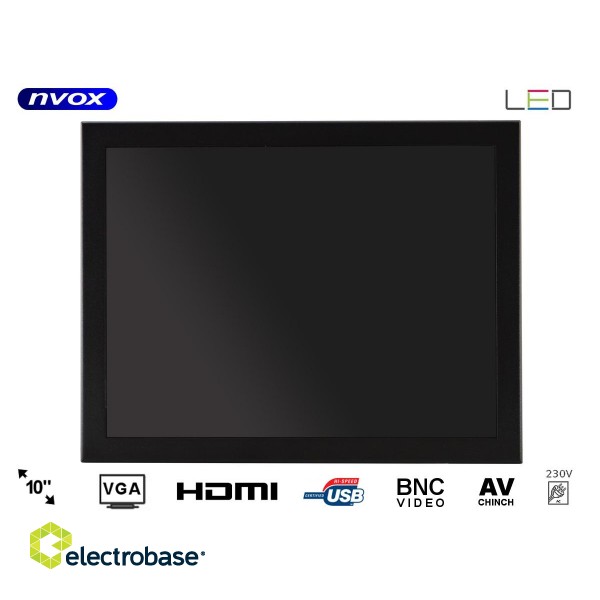 Auto- ja mootorrattatooted, elektroonika, navigatsioon, CB raadio // Autoraadio ja helisüsteem, autosisesed monitorid // Monitor open frame led 10cali vga hdmi usb bnc av 12v 230v image 1