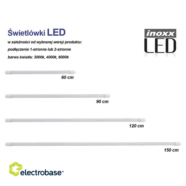 LED apšvietimas // New Arrival // Świetlówka led 60cm 9w t8 3000k g13 ciepła przezroczysta jednostronna paveikslėlis 3