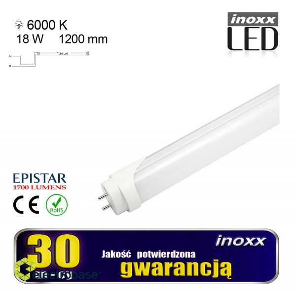 LED apšvietimas // New Arrival // Zestaw: 8x oprawa hermetyczna lampa led ip65 1-stronna+ 16x świetlówka led 120cm 18w  t8 6000k 1-stronna zimna paveikslėlis 3