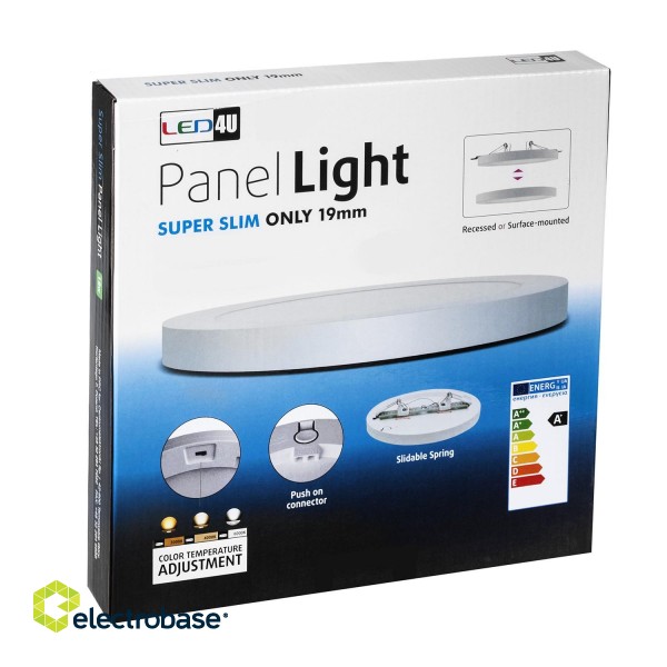Apgaismojums LED // New Arrival // Panel plafon LED 6in1 podtynkowy natynkowy ultra slim 24W 3 kolory (WW, NW, CW) Led4U LD131 wbudowany zasilacz image 5