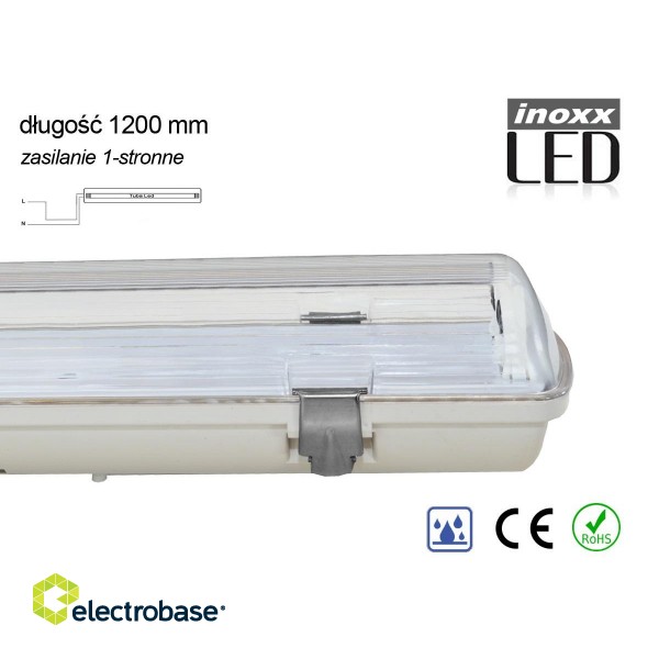 LED valgustus // New Arrival // Oprawa hermetyczna przemysłowa ip65 led 1x120cm t8 g13 jednostronnie zasilana image 2