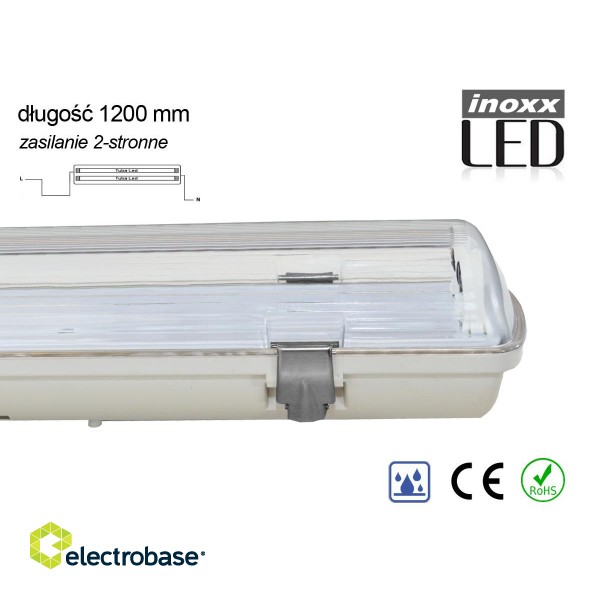 LED valgustus // New Arrival // Zestaw: 10x oprawa hermetyczna lampa led ip65 + 20x świetlówka led 120cm 18w t8 4000k g13 neutralna image 4
