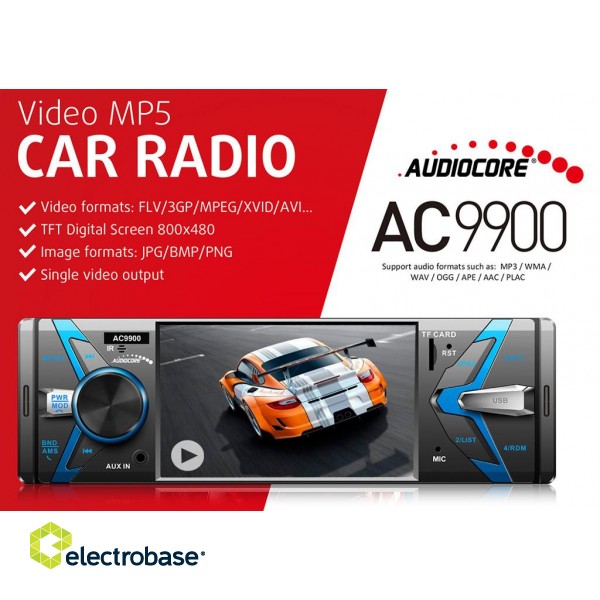 Auto un Moto preces, Auto Audio, Navigācija, CB Radio // Automašīnu radio un audio | Monitori // Radioodtwarzacz Audiocore AC9900 MP5 AVI DivX Bluetooth handsfree + pilot image 9