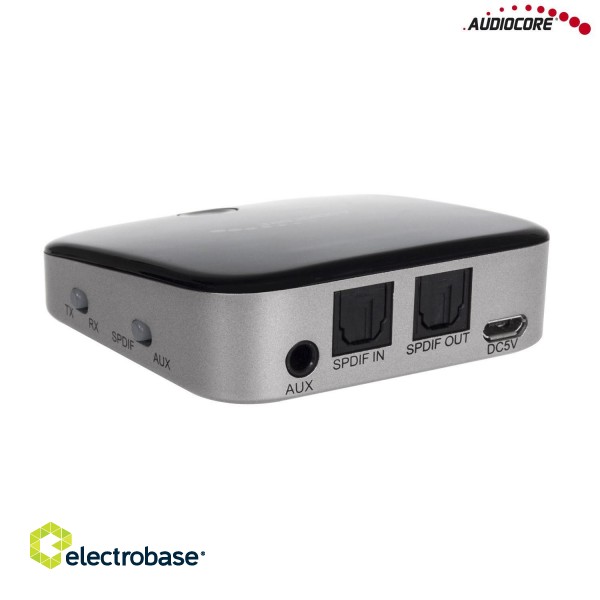 Telefoni un aksesuāri // Bluetooth Audio Adapters | Trackers // Adapter bluetooth 2 w 1 transmiter odbiornik Audiocore AC830 - Apt-X Spdif - Chipset CSR BC8670 image 2