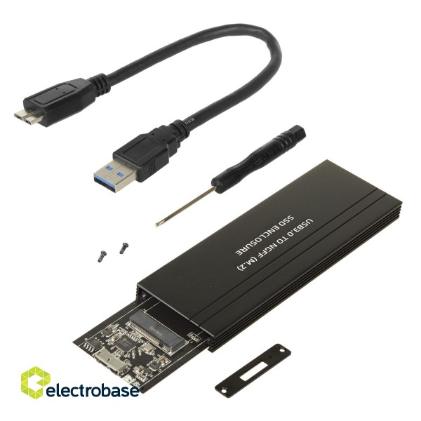 Accessories // HDD/SSD Mounting // Obudowa dysku Maclean, SSD M.2, NGFF, USB 3.0, rozmiary 2230/2240/2260/2280, aluminiowa obudowa, MCE582 image 2
