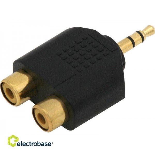 Connectors // Different Audio, Video, Data connection plug and sockets // 3304# Rozgałęźnik wtyk 3,5st-2gniazdo rca złoty