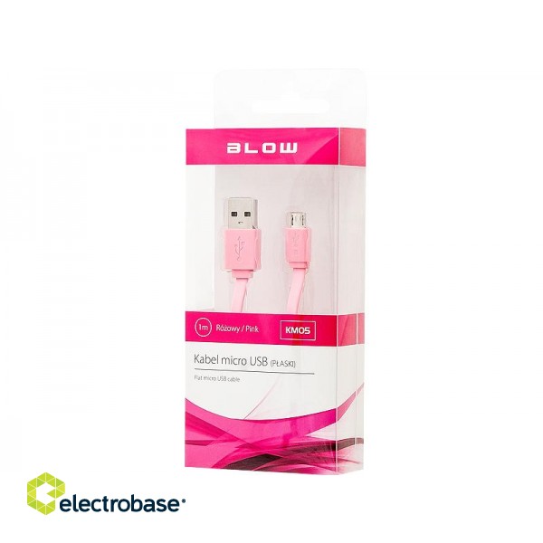 Tablets and Accessories // USB Cables // 66-065# Przyłącze usb a - micro b 1,0m różowy flat blister