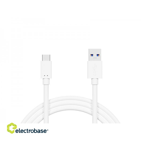 Planšetdatori ir planšetinių kompiuterių priedai // USB Kabeliai // 66-103# Przyłącze usb 3.0 a - usb-c 1m białe zawieszka