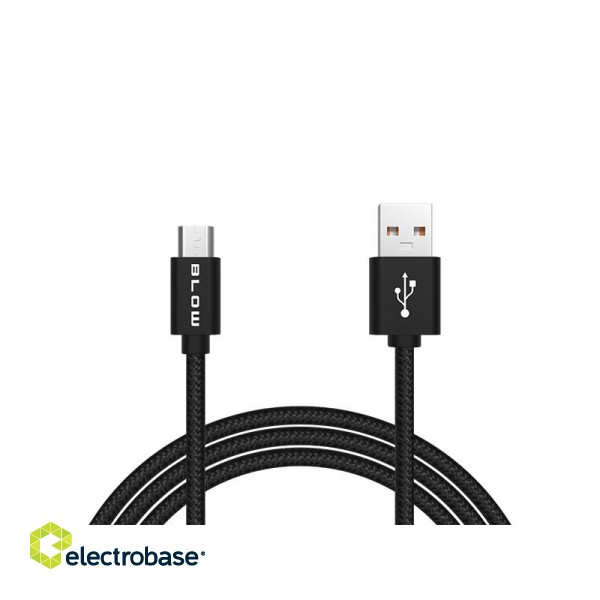 Tablets and Accessories // USB Cables // 66-146# Przyłącze usb a - micro b 1,5m plecionka czarny blister image 1