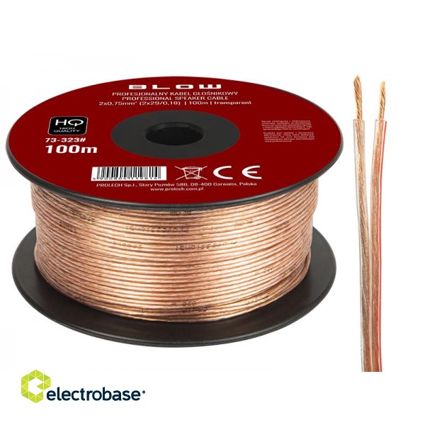 Acoustic audio systems cable and wire. Speaker cable // 73-323# Przewód głośnikowy 2x0,75mm przezroczysty