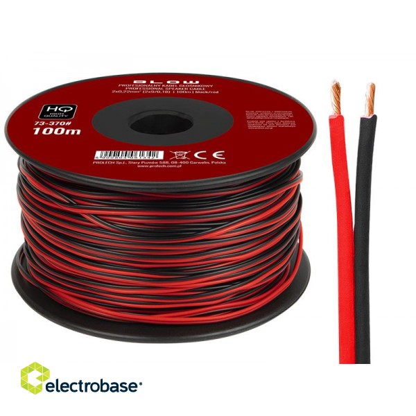 Acoustic audio systems cable and wire. Speaker cable // 73-370# Przewód głośnikowy 2x0,22mm czarno-czerwony