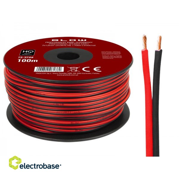 Acoustic audio systems cable and wire. Speaker cable // 73-374# Przewód głośnikowy 2x1,00mm czarno-czerwony
