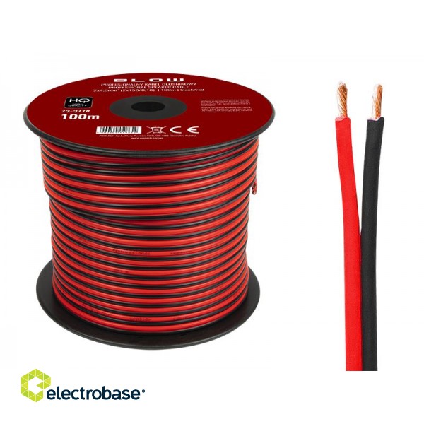Acoustic audio systems cable and wire. Speaker cable // 73-377# Przewód głośnikowy 2x4,00mm czarno-czerwony