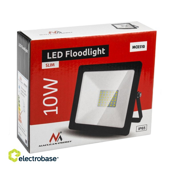 LED Lighting // New Arrival // Naświetlacz LED Maclean, slim 10W, barwa neutralna biała (4000K), IP65, MCE510 NW image 4