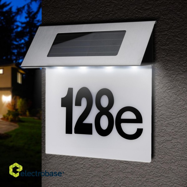 SALE // Solarna lampa LED z numerem domu  Maclean, IP44, 1W, 100lm, 6000K, akumulator 600 mAh, 2,5V DC 70mA,  MCE423 image 2