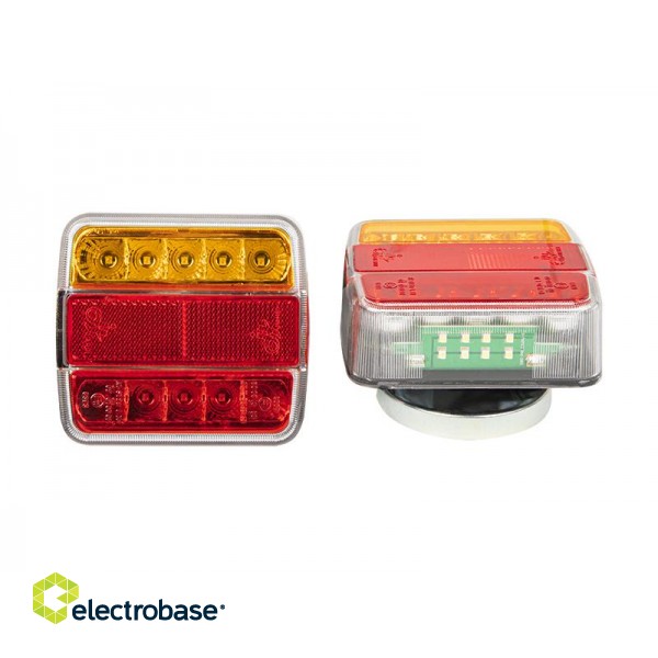 Apgaismojums LED // Auto spuldzes // 23-214# Zestaw lamp do przyczepy samochodowej led magnes