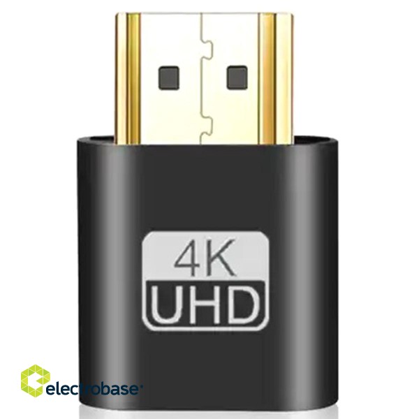 Koaksialinių kabelių sistemos // HDMI, DVI, AUDIO jungiamieji laidai ir priedai // AK53E Adapter hdmi emulator monitora      black paveikslėlis 3
