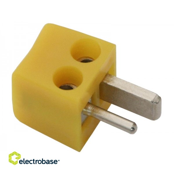 Connectors // Different Audio, Video, Data connection plug and sockets // 1686#                Wtyk głośnikowy kątowy skręcany żółty