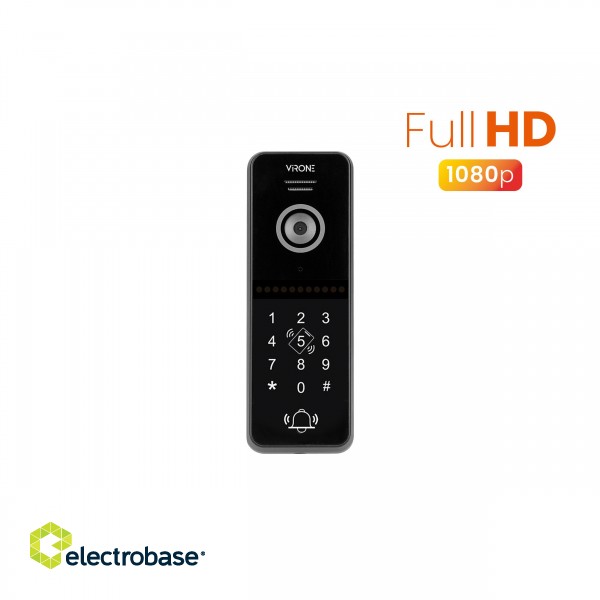 Doorpfones | Door Bels // Video doorphones HD // Wideo kaseta Full HD 1080P, jednorodzinna, z szyfratorem i czytnikiem kart i breloków zbliżeniowych 13,56MHz, do rozbudowy systemów VIFIS Full HD image 1