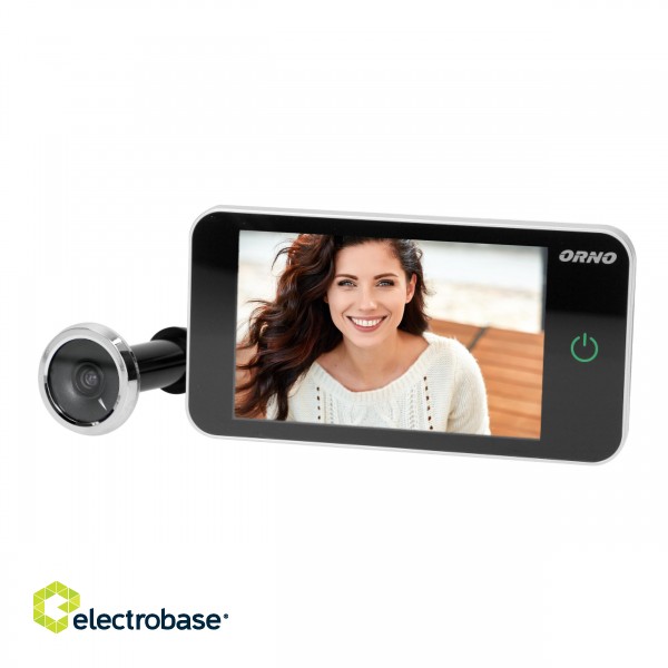 Video-Fonolukod  | Door Bels // Video-Fonolukod HD // Elektroniczny wizjer do drzwi 4", szerokokątny obiektyw, bateryjny, srebrny image 1