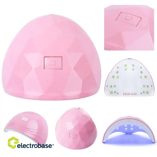 Grožio ir asmens priežiūros priemonės // Personal hygiene products // UV14 Lampa uv led 18 led pink paveikslėlis 5
