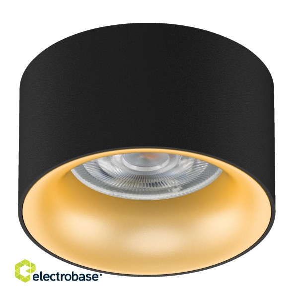 LED-valaistus // New Arrival // Oprawa podtynkowa / tuba Maclean, punktowa, okrągła, aluminiowa, GU5.3, 70x40mm, kolor czarny/złoty, MCE457 B/G image 1