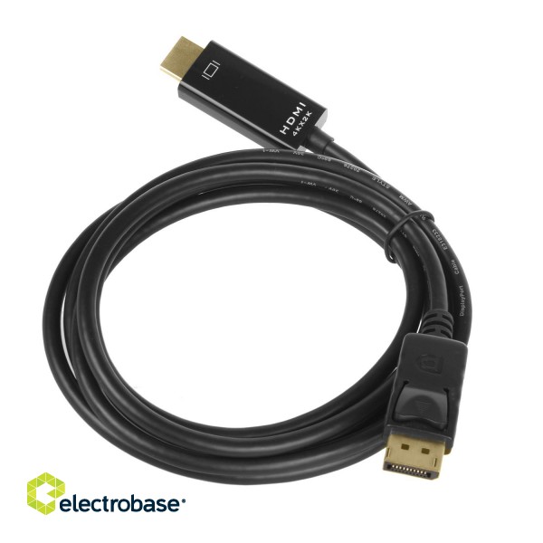 Koaksiālo kabeļi 75 Ohm, 50 Ohm un Televīzijas aksesuāri // HDMI, DVI, Audio savienotājkabeļi un aksesuāri // Kabel Display Port (DP) - HDMI Maclean, 4K/30Hz, 1.8m, MCTV-714 image 3