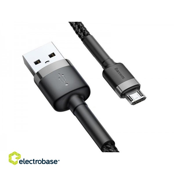 Mobilieji telefonai ir priedai // Įkrovikliai // BASEUS Cafule Micro USB cable 2.4A 0,5m (CAMKLF-AG1) gray + black paveikslėlis 3