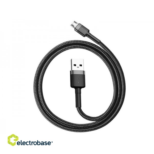 Mobilie Telefoni un aksesuāri // Lādētāji un turētāji // BASEUS Cafule Micro USB cable 2.4A 0,5m (CAMKLF-AG1) gray + black image 4